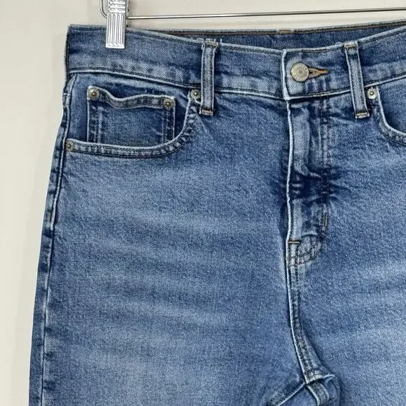 J. Crew Full Length Classic Straight Jeans Size 27 Blue High Rise Raw Hem - Picture 5 of 12